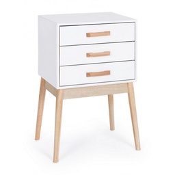 [SA-B0740047] Cassettiera bianca con 3 cassetti - 68h cm