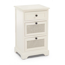 [SA-B0745381] Cassettiera in legno tre cassetti Bianca AMABEL 40x32x h70 cm