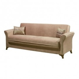 [93940] Divano letto tre posti con Contenitore in tessuto Beige 217x86x85 cm