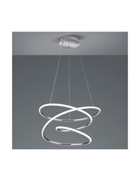 [SA-TRIOR37051106] Lampadario a Sospensione LED Dimmer 4000k Design Moderno Vortice Cromo