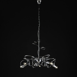 [SA-BL209-5-CR] Lampadario moderno in ferro cromato lucido con strass in cristallo - 5 luci - 54xh.44 cm