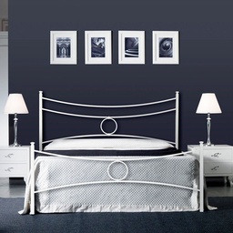 [SA-CONCAPED1601D3] Letto in ferro matrimoniale Bianco CONCA 166x208x h117 cm