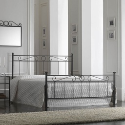 [SA-TEVEPEDI1601D1] Letto matrimoniale in ferro con pediera Nero TEVERE 166x208x h117 cm
