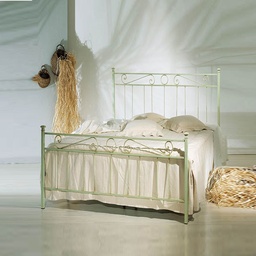 [SA-TEVEPEDI1201D7] Letto in ferro una piazza e mezza con pediera Verde TEVERE 126x208x h117 cm