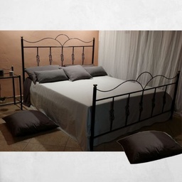 [94566] Letto matrimoniale Primula in ferro battuto nero oro - 170x202x127 cm