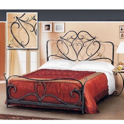 [SA-A114WP] Letto matrimoniale in ferro battuto color antracite 172x202xH.140 cm