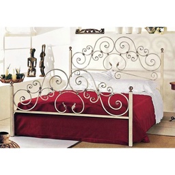 [SA-A32WP] Letto Matrimoniale in Ferro Battuto Avorio Italiano - Dimensioni: 172x202x145 cm