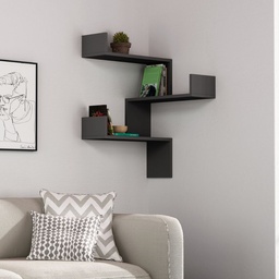 [99424] Libreria Angolare 3 Livelli Antracite H 90 x P 22 x L 60 cm