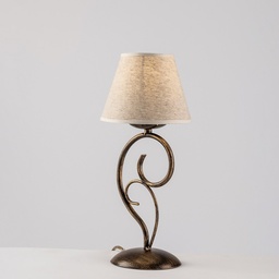 [SA-BL258-LT-BR] Lumetto Vienna Marrone Oro con Paralume Effetto Tessuto 16x h38 cm