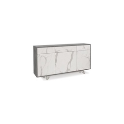 [SA-O7076CEMCK] Madia con tre ante e tre cassetti Cemento Marmo 164x41x h92 cm