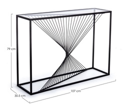 [SA-B0746363] Mobile consolle in metallo nero Espiral, 107x30.5x79 cm