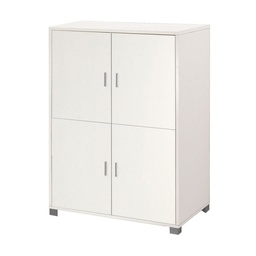 [SA-A734BFBFK] Mobiletto con 4 ante e ripiani per ufficio Bianco Venato 107x41x162 cm