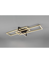 [SA-TRIO620310308] Plafoniera a 3 Rettangoli Led 34w Oro-Nero L100 cm Dimmerabile