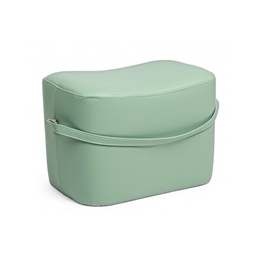 [SA-B0720686] Pouf rettangolare in similpelle verde chiaro 51x34x35 cm