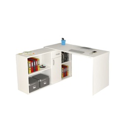 [91158] Scrivania Reversibile Bianca 210x60xh.74 cm - 4 Scomparti