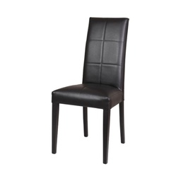 [87803] Sedia in legno rivestita ecopelle antracite 47x47xh.101 cm