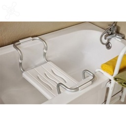 [100537] Sedile per Vasca Regolabile in Acciaio Cromato Bianco 19x26x65.5 cm