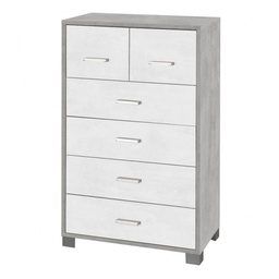 [SA-A772CEOSK] Settimino alto sei cassetti Cemento Bianco 70x41x h112 cm