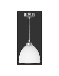 [SA-TRIOR32171007] Sospensione Moderna in Nichel con Vetro Bianco Ø20 cm