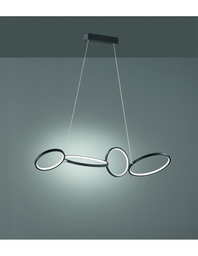 [SA-TRIO322610432] Sospensione a 4 Cerchi LED Nero L110 cm