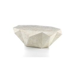 [SA-FS/179/WA] Tavolino Moderno Pietra Fossile Beige 120 x 70 x 40 cm