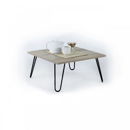 [SA-FZ93748] Tavolino Pieghevole per Colazione Letto Rovere Nero 60x60x29 cm
