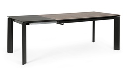 [SA-B0731242] Tavolo allungabile grigio nero Briva - Stile moderno, dimensioni 160/220x90x76 cm