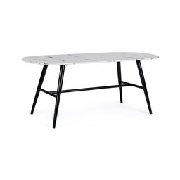 [SA-B0732898] Tavolo ovale effetto marmo 110x50x45h cm