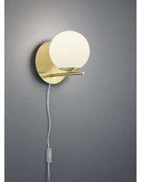 [SAM-TRIO202000108] Applique Sfera Vetro Bianco Ottone 1xE14 Pure Trio Lighting - Samnite