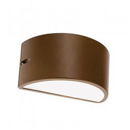 [SAM-SOV474/36] Applique in alluminio pressofuso con diffusore opalino - Altezza lampada: 145mm - Potenza massima: 60W corten - Samnite