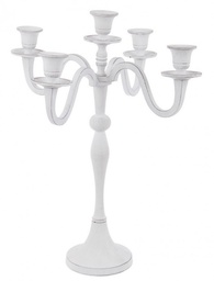 [SAM-B0186237] Candelabro Norah 5Fuochi Bianco H43 - Samnite