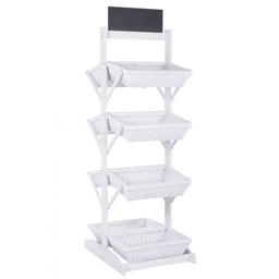 [SAM-B0721525] Espositore rustico Darik 8 cesti in vimini bianco - Samnite