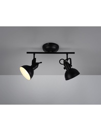 [SAM-TRIOR80152032] Faretto Gina Nero Opaco 2 Spot L36 cm Trio Lighting - Samnite