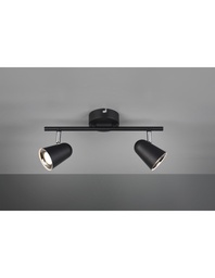 [SAM-TRIOR82122132] Faretto Toulouse Nero 2 Spot Led L34 cm Trio Lighting - Samnite