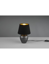 [SAM-TRIOR50601002] Lampada Da Tavolo Abby 1xE14 Ceramica E Paralume Nero Oro Trio Lighting - Samnite