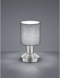[SAM-TRIO595400111] Lampada Da Tavolo Garda Nichel E Tessuto Grigio Ø9 cm Trio Lighting - Samnite