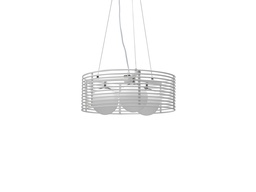 [SAM-LA/112/BI] Lampada a sospensione in metallo con paralume bianco D50xD500x120h cm - Samnite