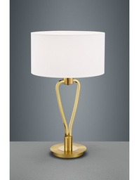 [SAM-TRIO500200108] Lampada da Tavolo Paris II Ottone con Paralume Bianco Trio Lighting - Samnite