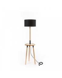 [SAM-LA/133/N] Lampada da terra Acrux in tessuto nero e legno STS - Samnite