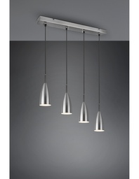 [SAM-TRIOR30694007] Lampadario Lineare Isola Farin 4 Luci Nichel Trio Lighting - Samnite