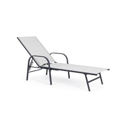[SAM-B0662990] Lettino Arent in acciaio e con braccioli antracite cm 69h - Samnite