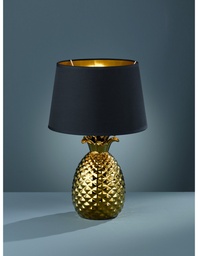 [SAM-TRIOR50431079] Lume da Tavolo Pineapple Ananas Oro con Paralume Nero Ø28 cm Trio Lighting - Samnite