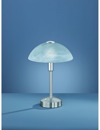 [SAM-TRIO525790107] Lumetto Led Touch Donna Nichel e Paralume Vetro Alabastro Trio Lighting - Samnite