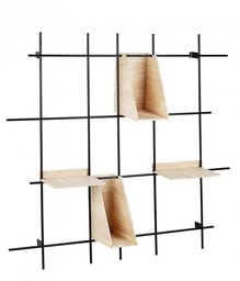 [SAM-B0740441] Mensola vintage in metallo 4 piani District 105x105 cm - Samnite