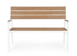 [SAM-B0662189] Panchina arredo giardino bianco Isak - Samnite