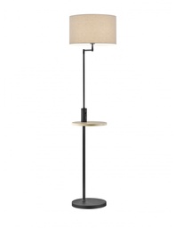 [SAM-TRIO400400132] Piantana Moderna Claas Nero con Mensola e Porta USB Trio Lighting - Samnite