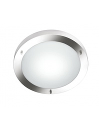 [SAM-TRIO6801011-07] Plafoniera Rotonda Condus Nichel con Vetro Opale IP44 Trio Lighting - Samnite