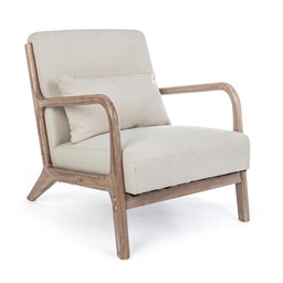 [SAM-B0743503] Poltrona Ancilla Vintage in lino cotone con cuscino - Samnite