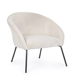 [SAM-B0735243] Poltrona metallo velluto bianco Aiko Velvet cm 80 x 76 x 75 - Samnite