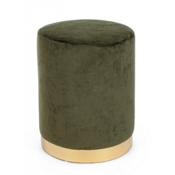 [SAM-B0748179] Pouf verde effetto velluto con fascia oro cm 35 x 40 h - Samnite
